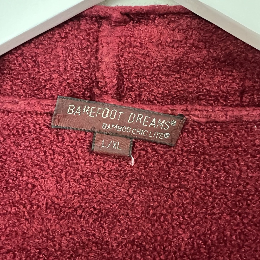 Barefoot Dreams Calypso Wrap Open Front Cardigan L/XL Bamboo Chic Lite Red Cozy - Picture 8 of 10